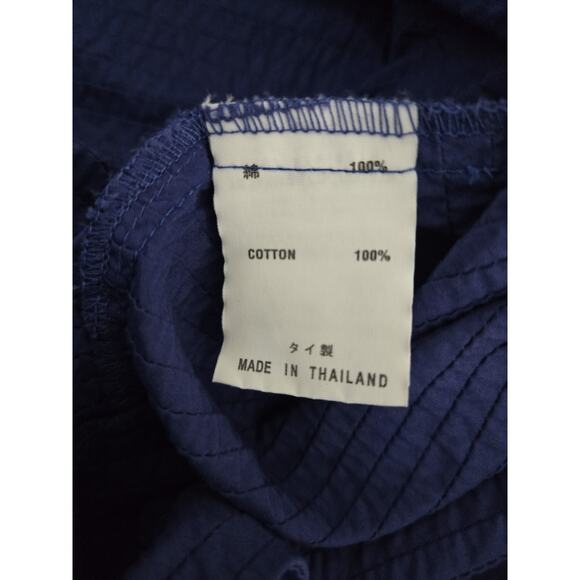 Yacco Maricard Pintucked Asymmetric Hem Boxy Cotton Button Down Blouse Sz 2 M/L - Picture 7 of 14